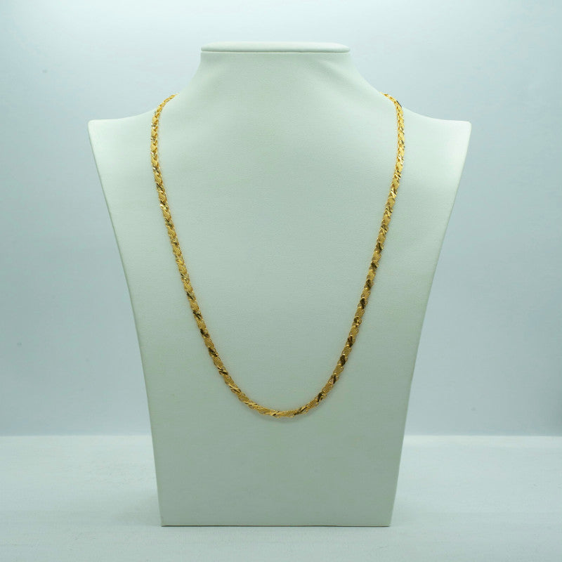 Gold long cobra chain-