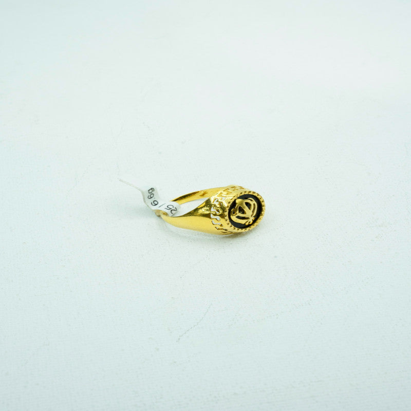 Khanda ring with black stone