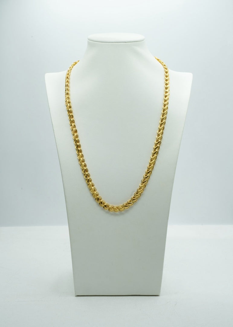 Dazzling bright yellow -gold curb&cuban chain