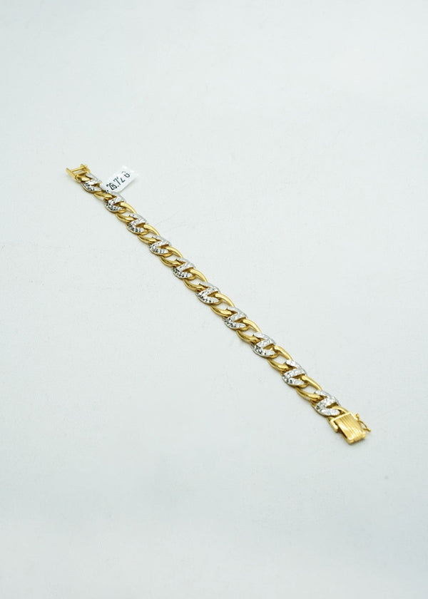 Dazzling gold and diamond curb&cuban bracelet