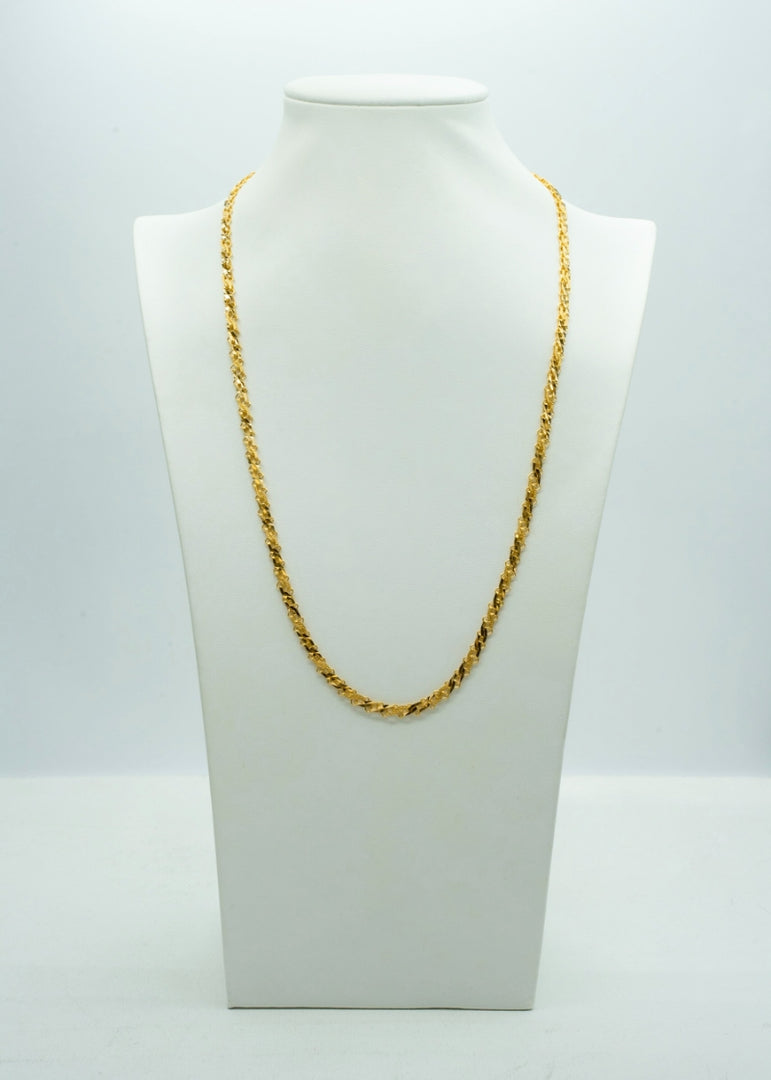 Royal dual-toned long gold rope chain