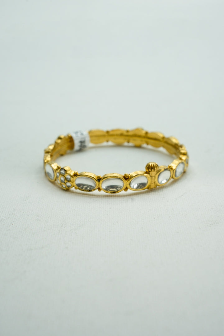 Stone-studded yellow gold Kada