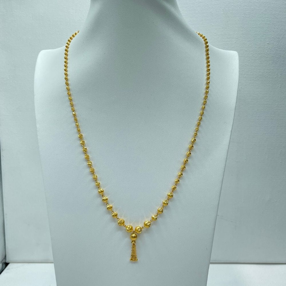 Contemporary beaded long gold chain-