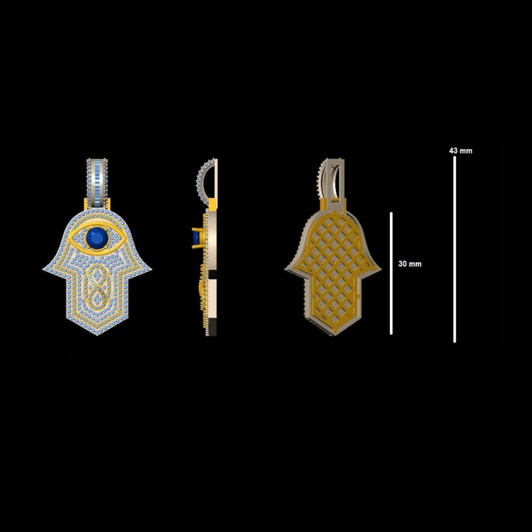 Evil eye diamond pendant-