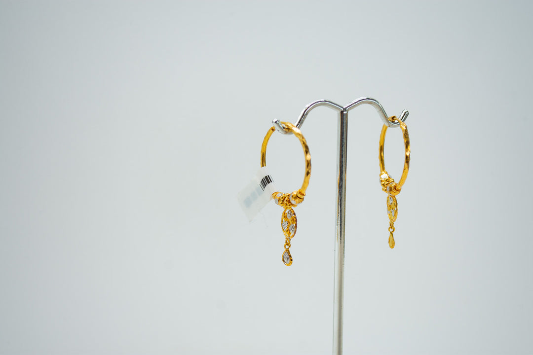 Designer gold bali earrings