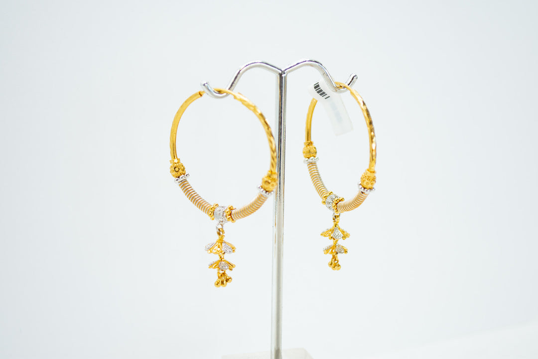 Gold embellished bali earrings