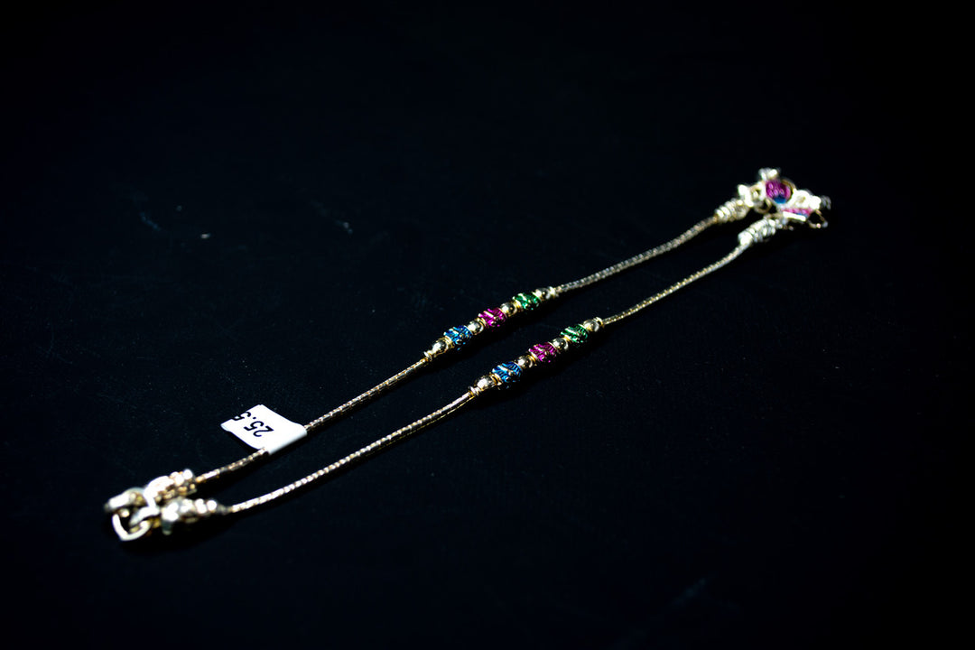 Colourful beaded anklets