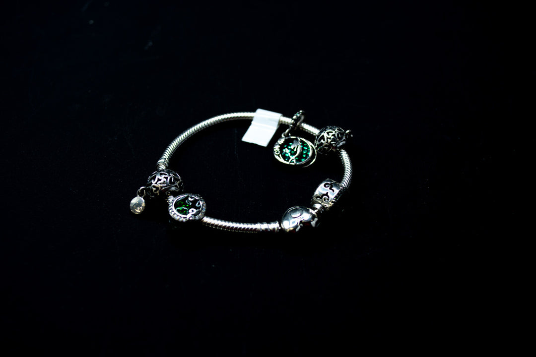 Sapphire stone silver anklets