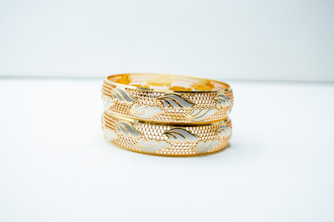 Curvy designer traditional cold bangles