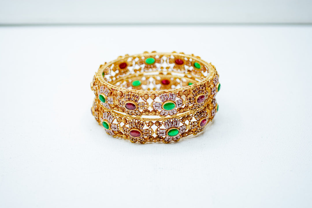 Sleek stones embellished ethnic bangles