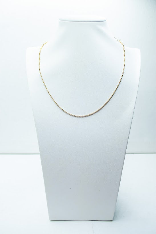 White Gold Beaded Chain-
