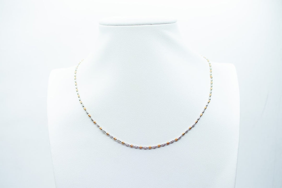 Two-toned gold and silver rope chain