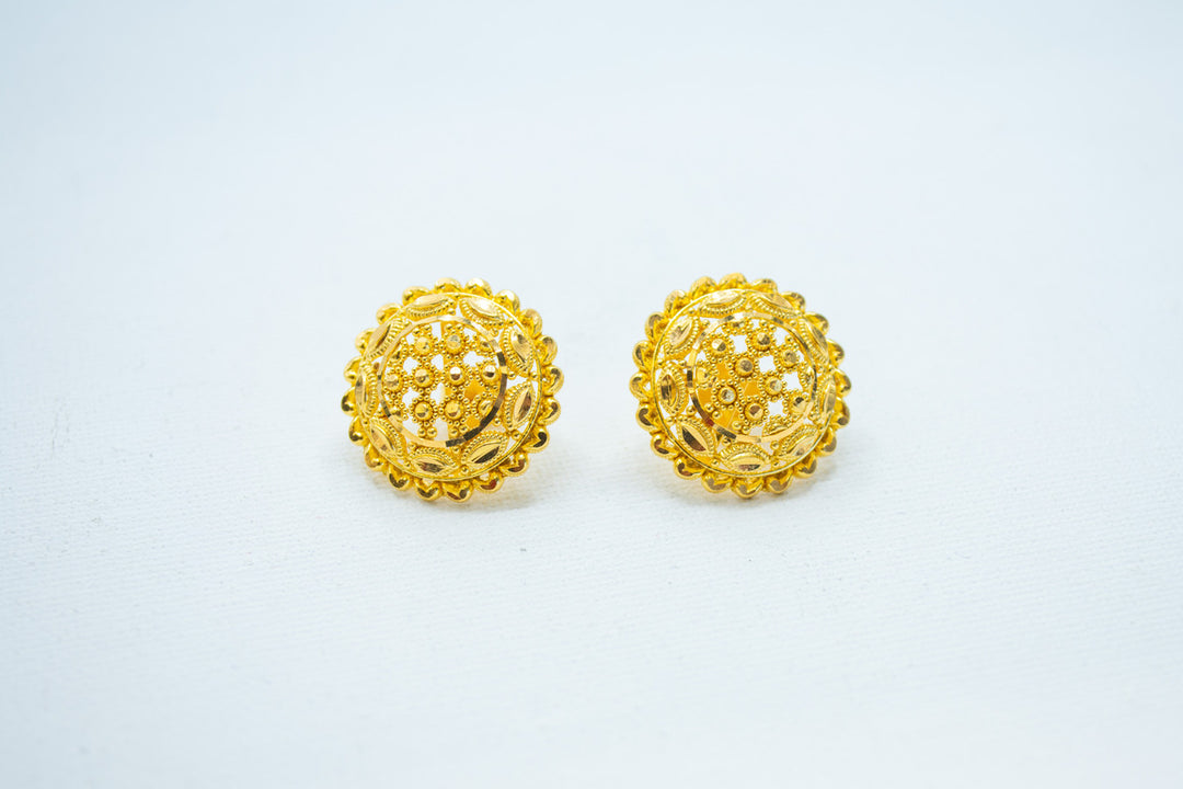 Yellow gold lattice earrings