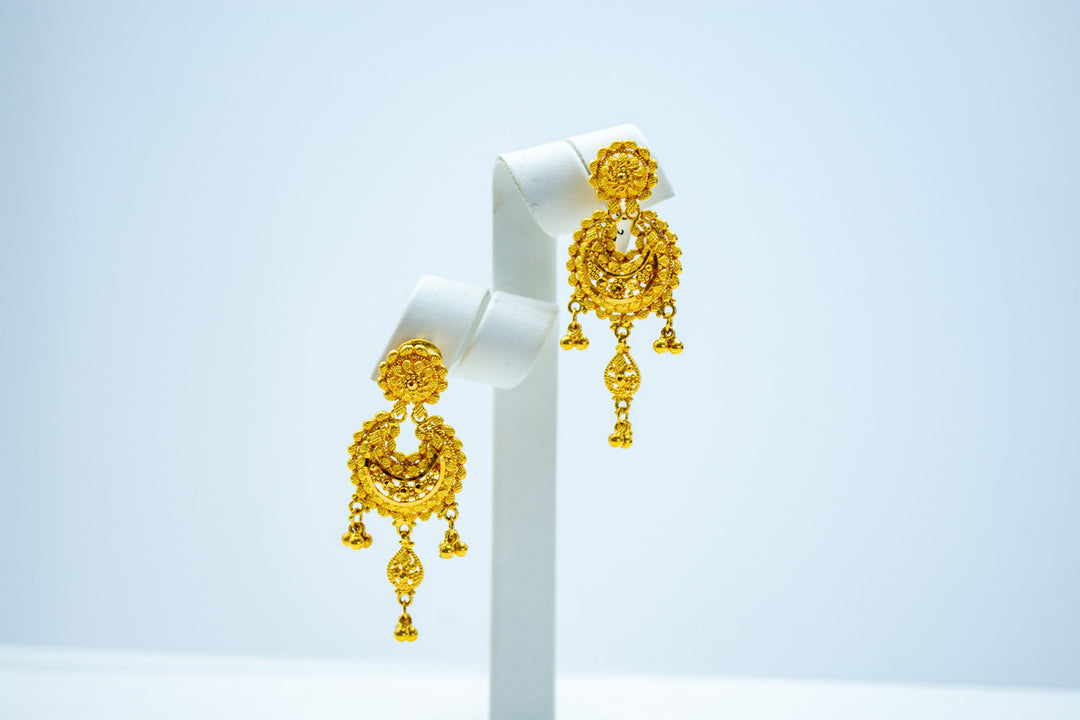 Sungold ethnic hanging earrings