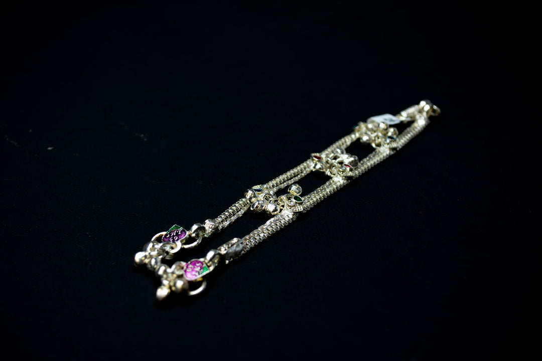 Plain silver designer anklets
