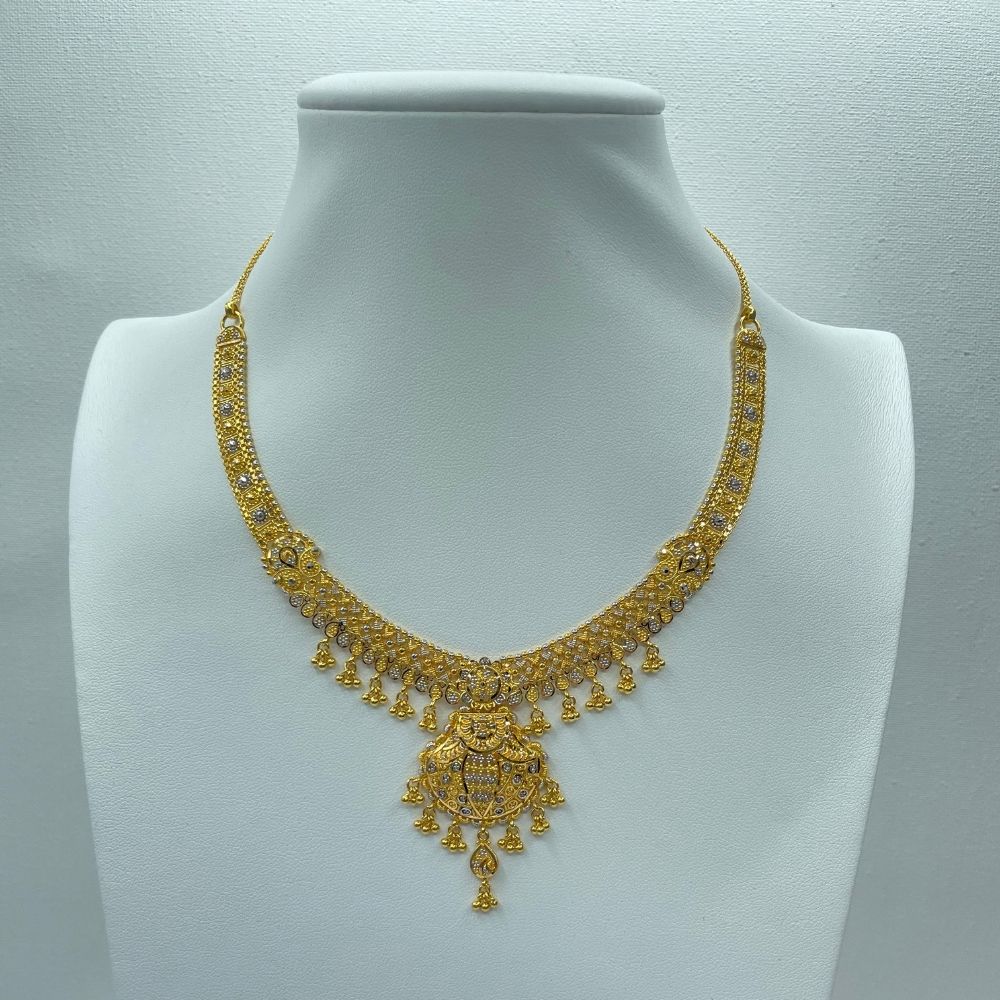 Two toned bridal contemporary necklace set