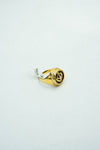 Classic gold and black stone signet ring with carvings