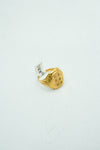 Classic gold signet ring with intricate carvings