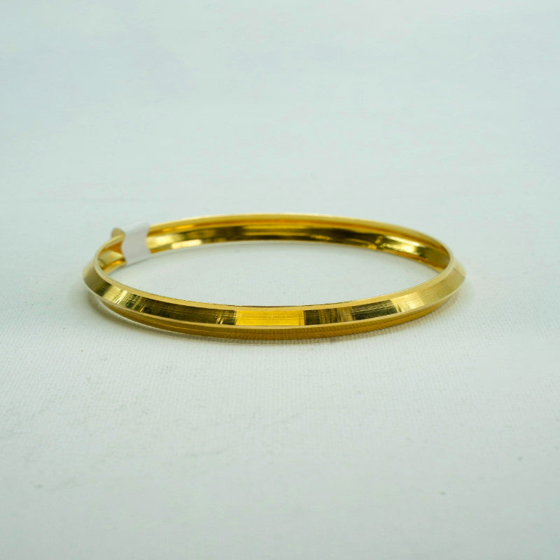 Classic yellow-gold smooth finish kada with self engravings