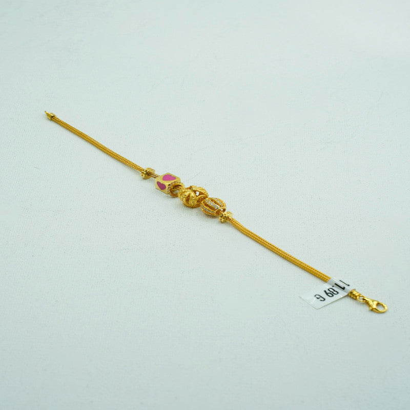 Contemporary-looking gold bracelet with square beads