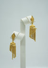 Dazzling designer gold chandelier drop earrings