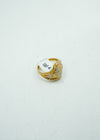 Dazzling diamond encrusted ring in yellow gold