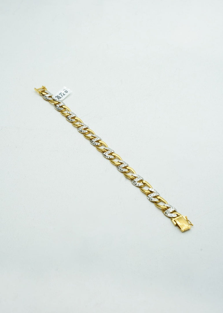 Dazzling gold and diamond curb&cuban bracelet