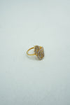Designer diamond insignia swan ring in yellow gold