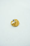 Designer signet gold ring with embossing