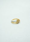 Diamond-crusted designer gold ring