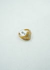 Diamond-encrusted cocktail gold ring