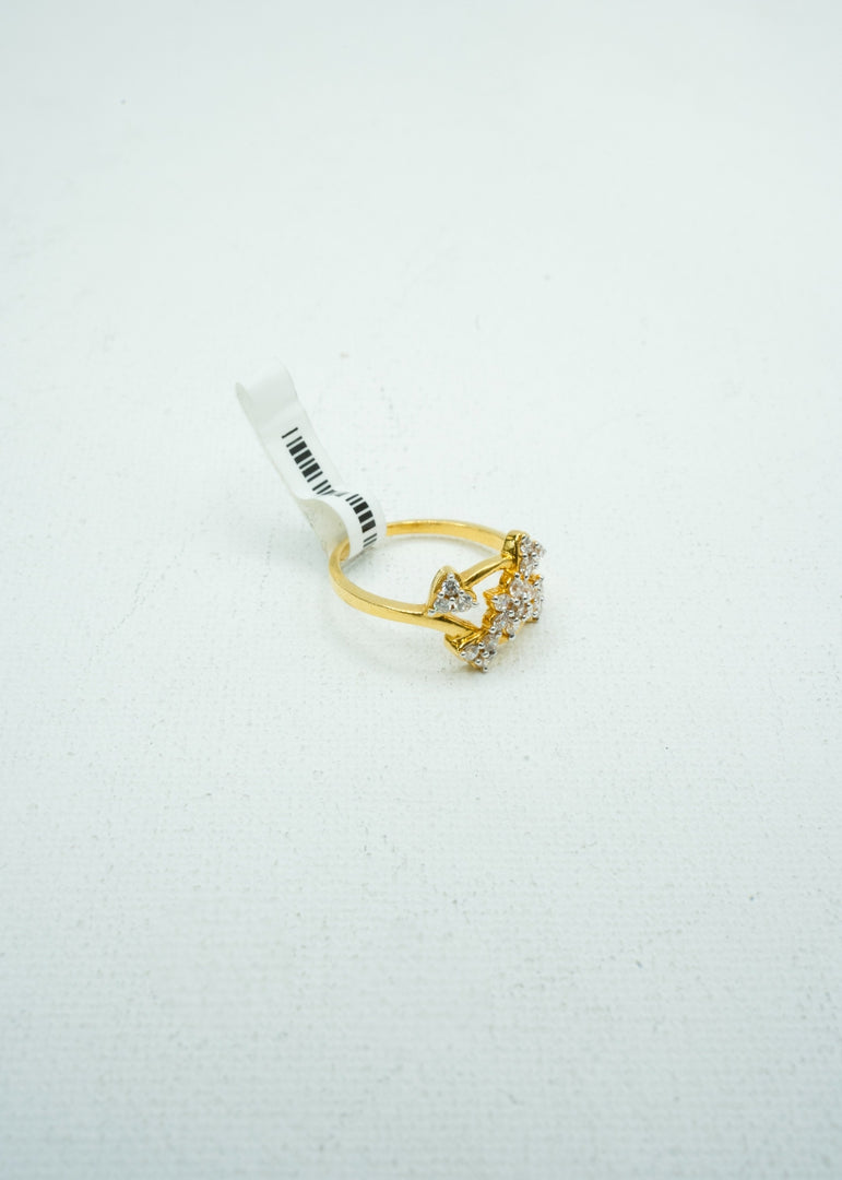 Diamond-encrusted constellation with a yellow gold ring
