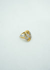 Diamond signet of S shape ring in yellow gold