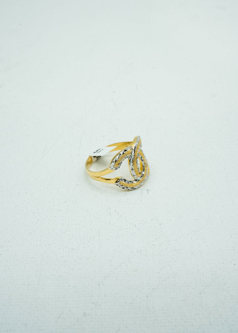 Diamond studded Chanel styled insignia gold ring