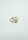 Diamond studded yellow gold ring