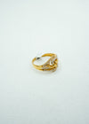 Diamond studded yellow gold ring