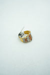 Double -toned yellow and role gold engraved ring