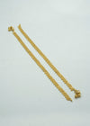 Ethnic and beautifully carved pair of yellow-gold anklets