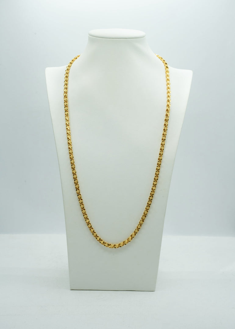 Gold twisted rope long chain