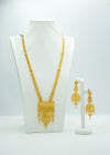 Gorgeous Raani-haar with a heavy designer pendant with matching long earrings