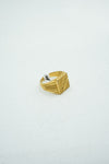 Greek-styled square textured signet ring