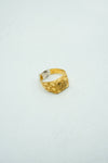 Hand-crafted yellow-gold square signet ring with intricate design