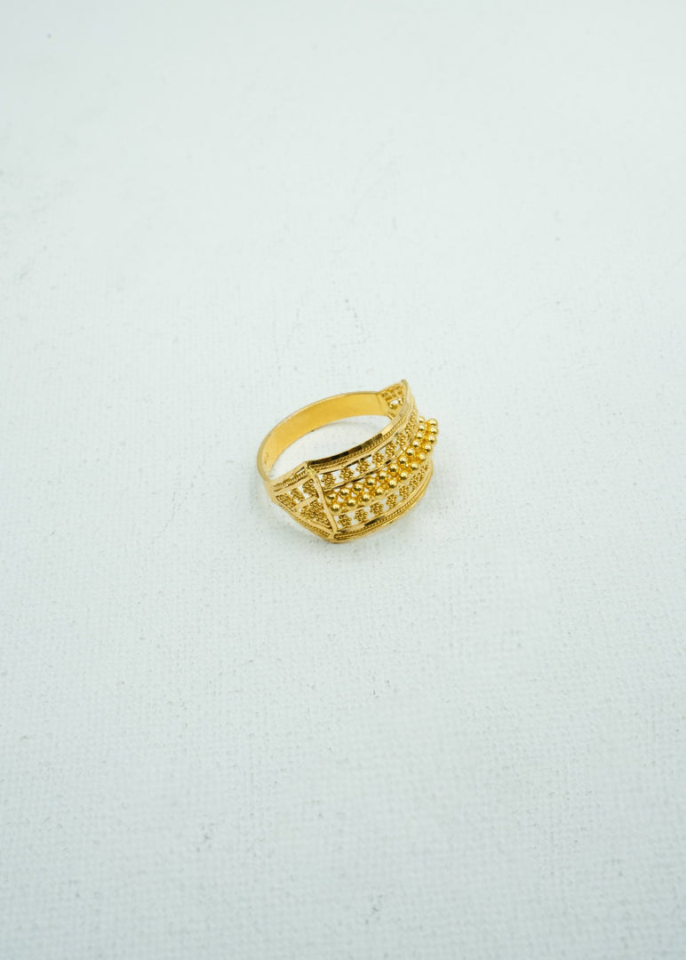 Lattice designer gold ring