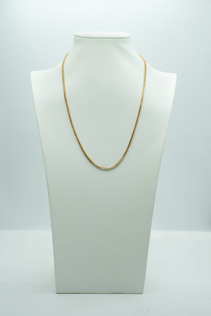 Long plain yellow-gold box chain