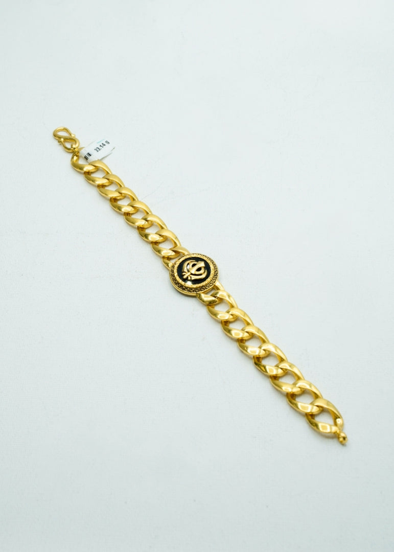 Majestic Curb&Cuban with Gold and black signet bracelet