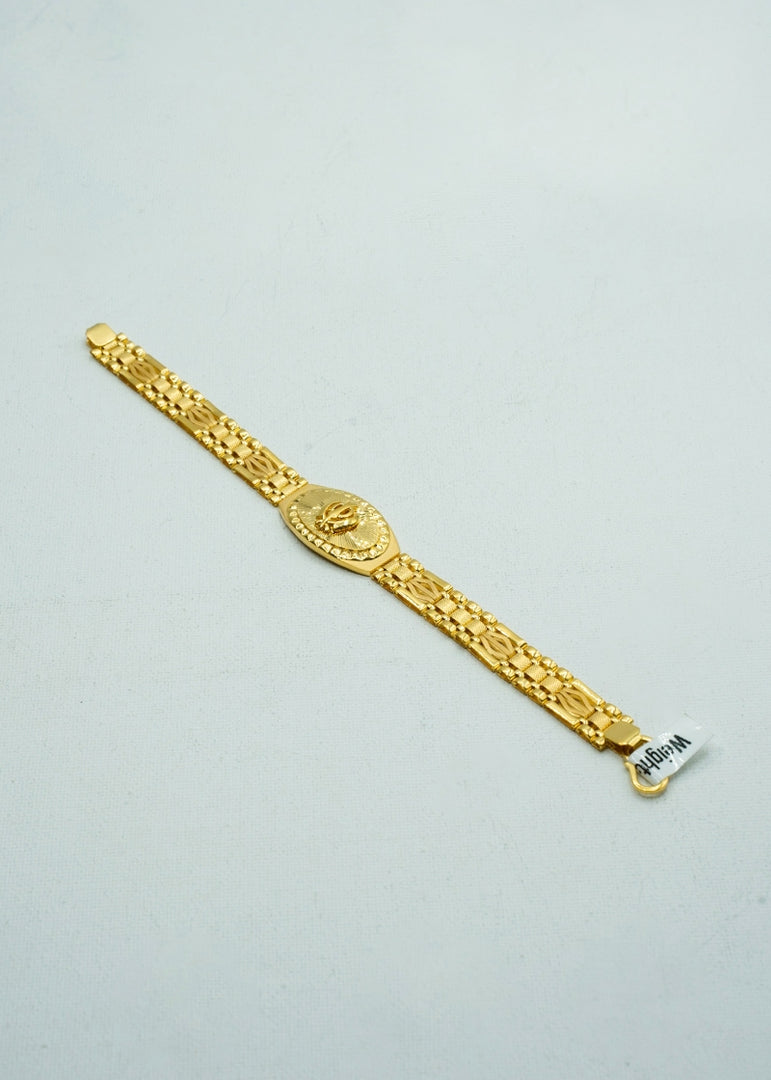 Opulent yellow-gold designed bracelet in a watch shape