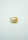 Oval spehered diamond crusted designer gold ring