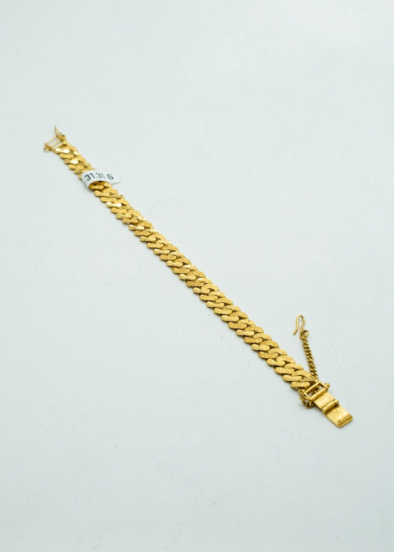 Royal yellow-gold wheat link bracelet