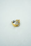 Stellar diamond encircled ring with gold claws ring