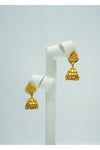 Traditional Leaf embossed gold jhumki earrings